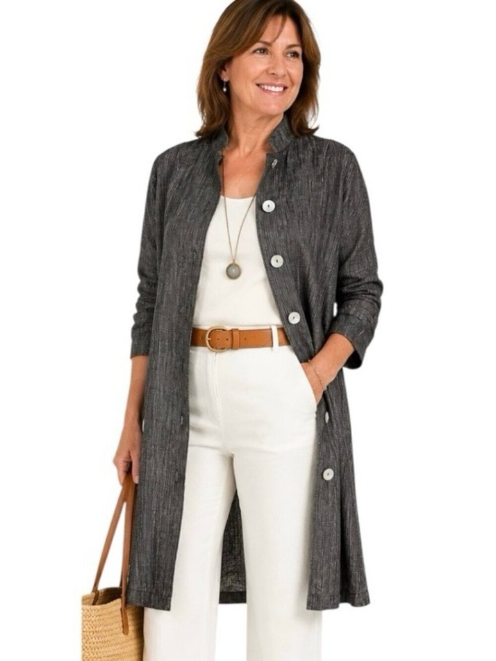 Neiman Marcus 100% Linen Dress or Jacket Black Size S